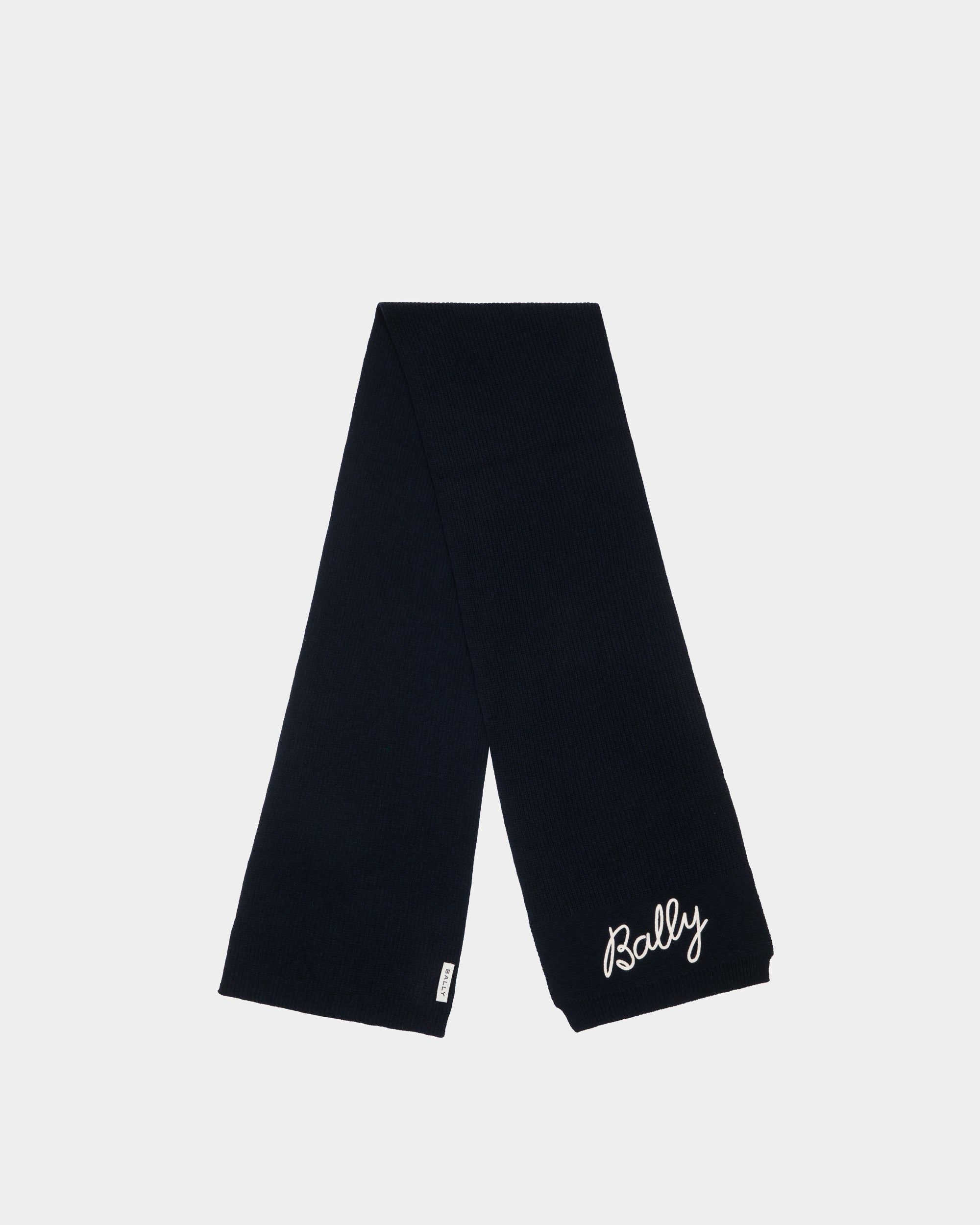 BALLY｜ (Logo Detail Scarf (MSC01LWO167-I3I9)) Bally Emblem Double Face Scarf | David Jones